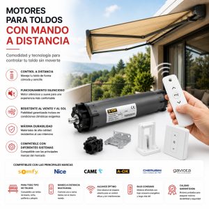 Motores para toldos con mando a distancia